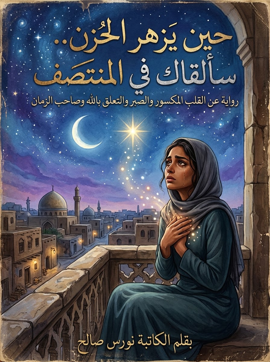 غلاف حين يزهر الحزن.. سألقاك في المنتصف